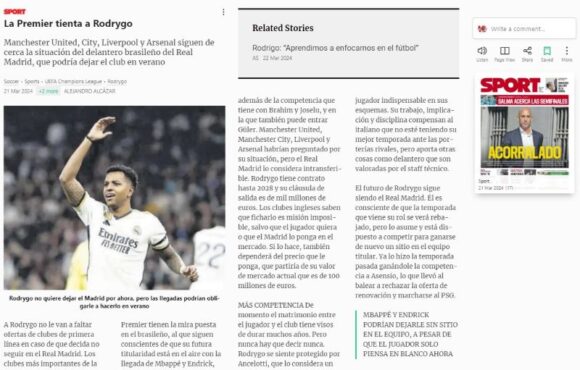Sport - Rodrygo - March 21 2024
